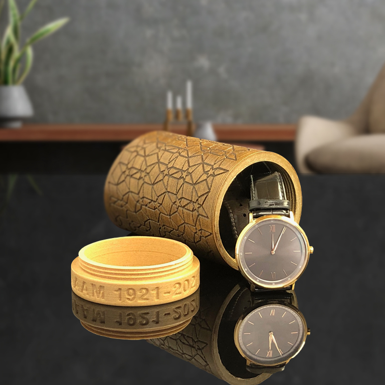 Waymood design urn met sterren en horloge als keepsake